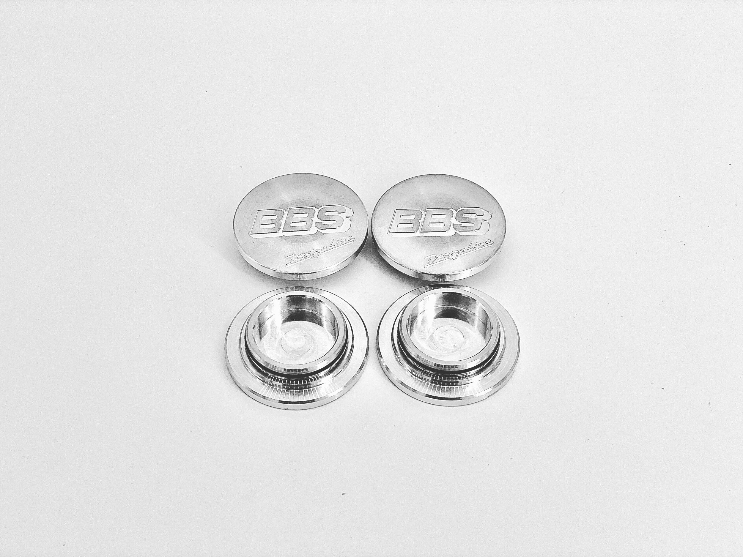 Used Billet 80mm BBS Designline engraved caps. Vintage