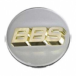 Genuine BBS White/ Gold 3D logo 70mm center cap set