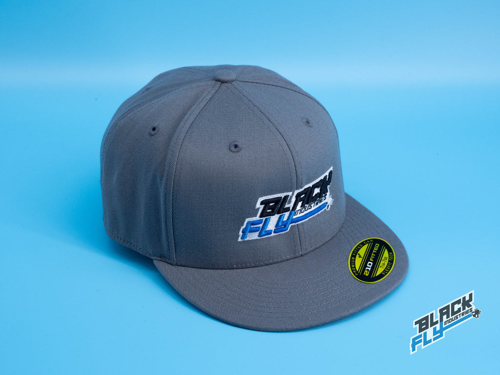 Black Fly Industries Flexfit 210 Flat Bill hat - Grey