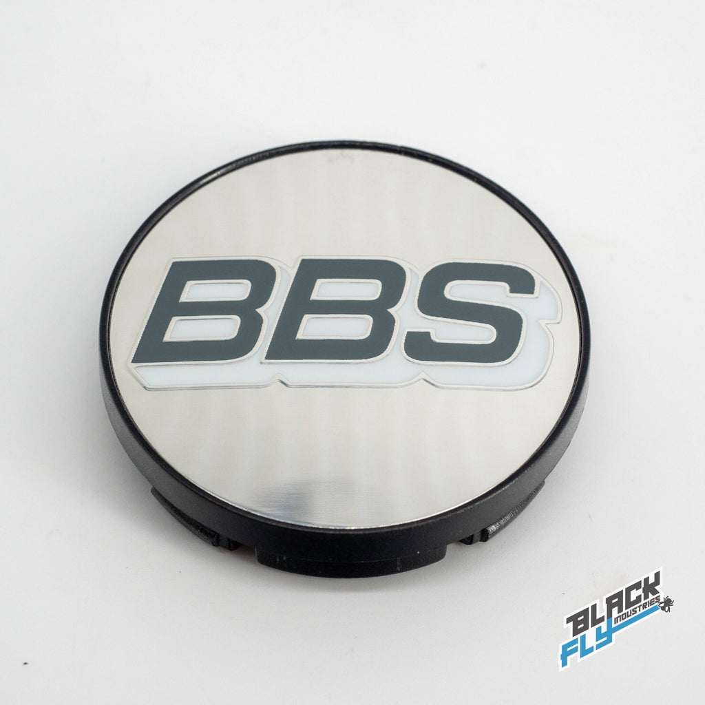 Genuine BBS Polished/ Grey Logo 56 mm Cap Set