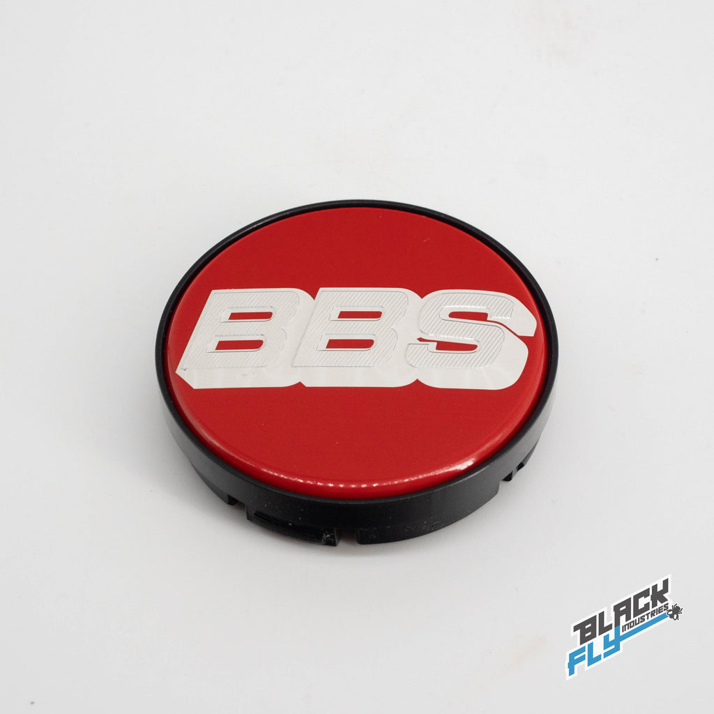 Genuine BBS Red/ Silver Logo 56 mm Cap Set