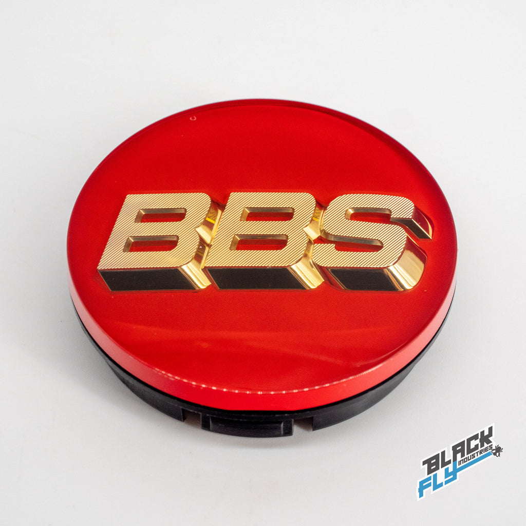 Genuine BBS Red/ Gold 3D Logo 56 mm Cap Set