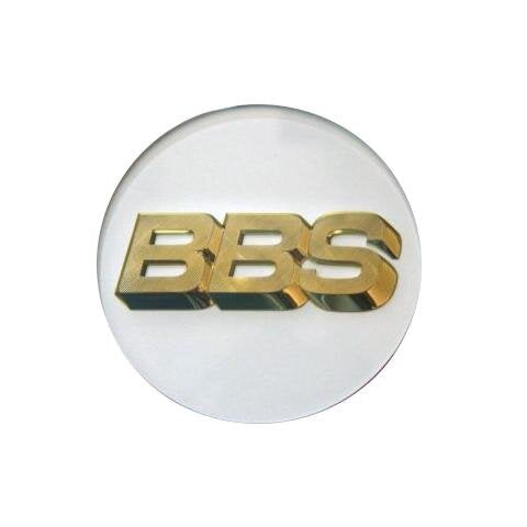 Genuine BBS White/ Gold 3D logo 70mm center cap set