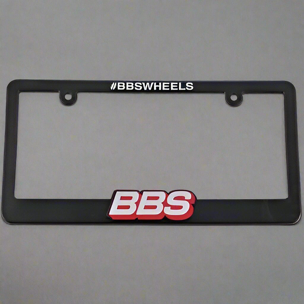 Black Plastic License Plate frame with BBS Logo