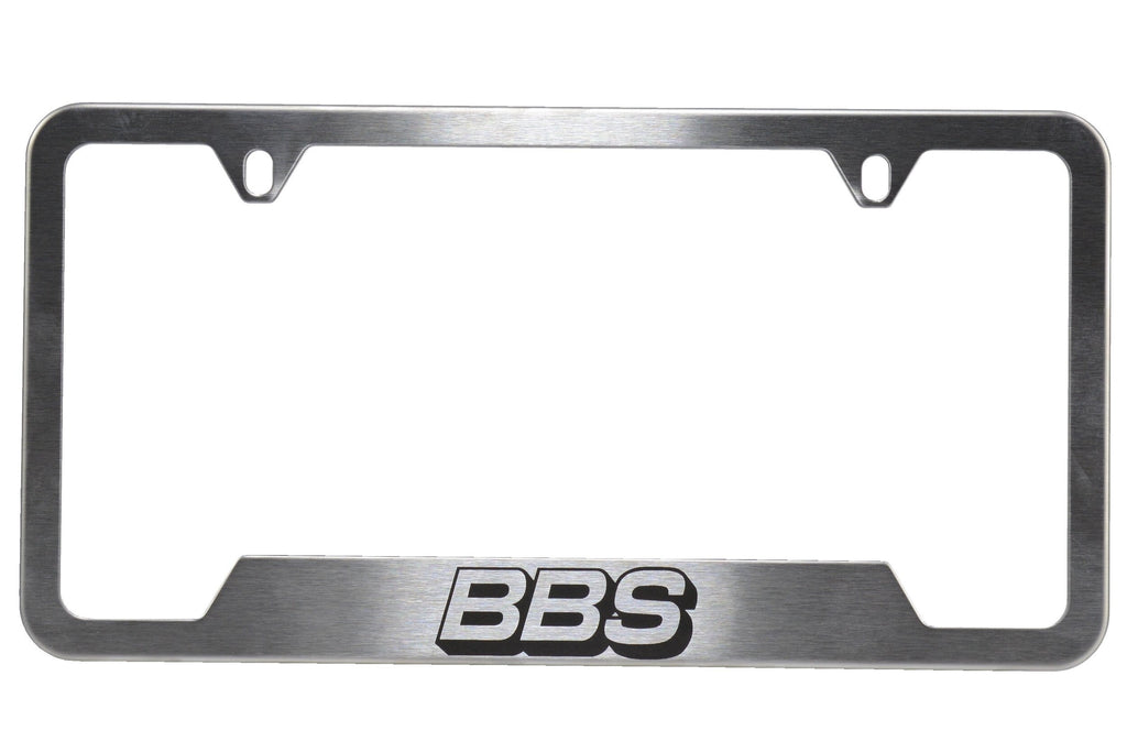 High Quality Brushed Stainless Steel License Plate frame with etched BBS Logo